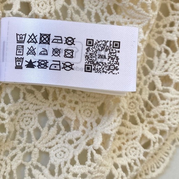 Zara NWT Cream Crochet Bustier Peplum Cami Top, Size M - Picture 7 of 9